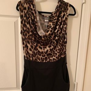 Black & Leopard dress with pockets